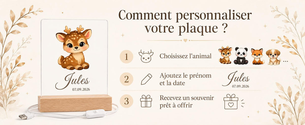 Veilleuse Faon – emballage cadeau naissance