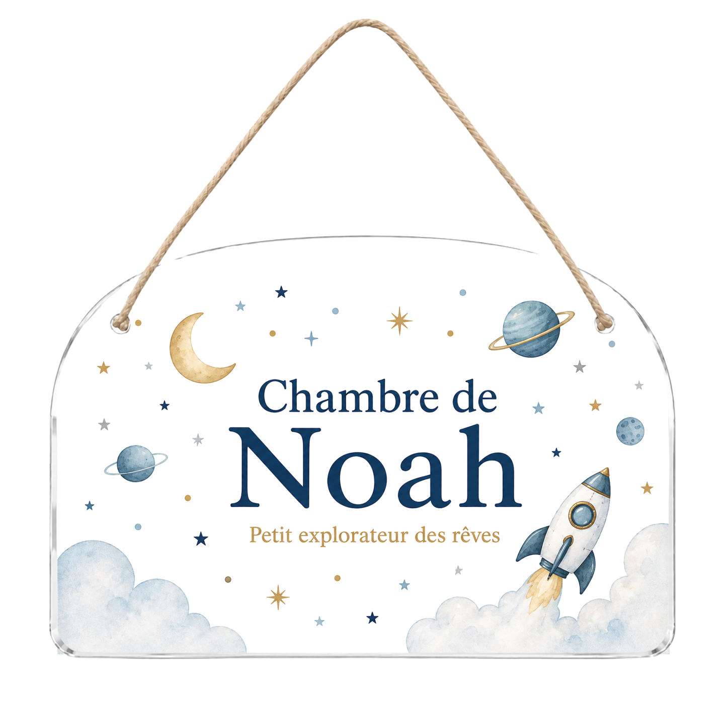 Plaque de porte enfant personnalisée avec prénom – Acrylique – 4 univers au choix