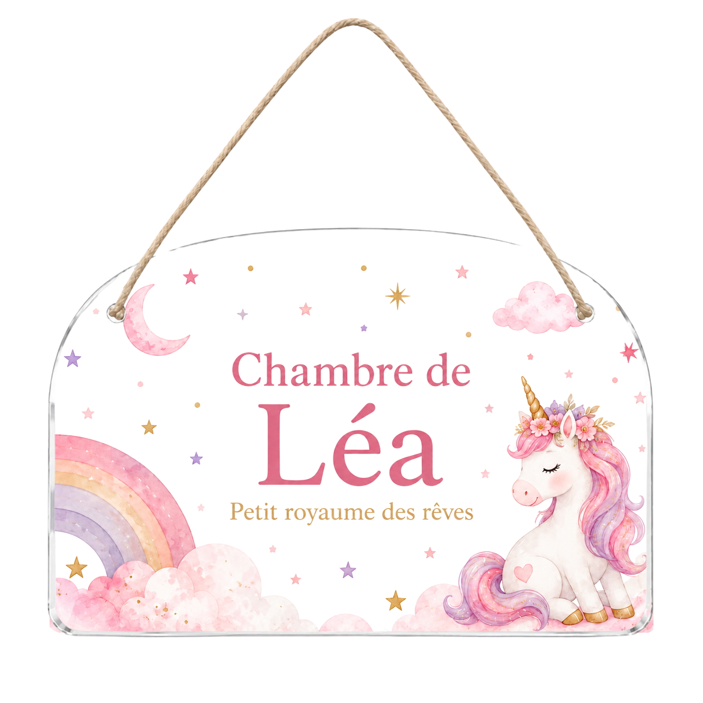 Plaque de porte enfant personnalisée avec prénom – Acrylique – 4 univers au choix