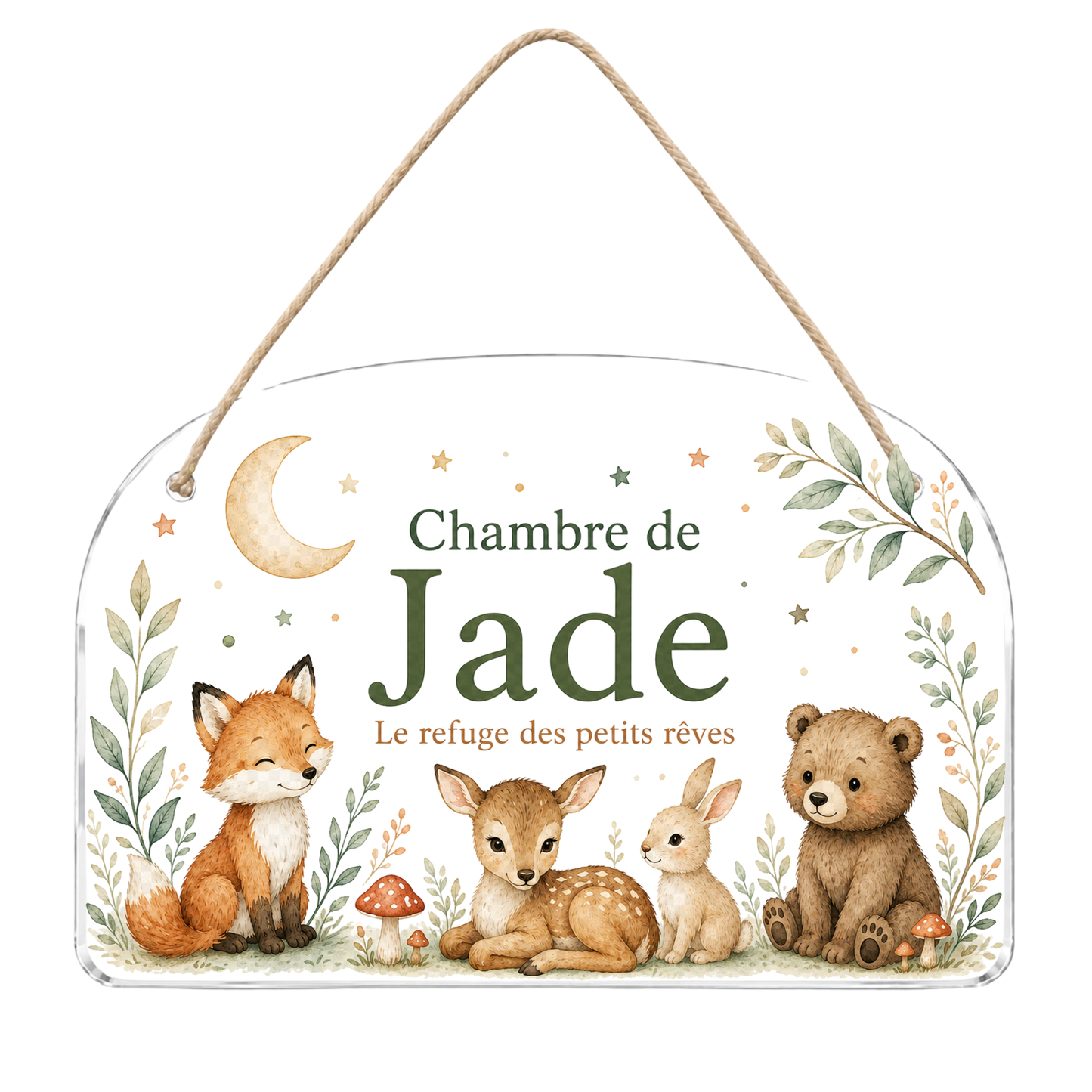 Plaque de porte enfant personnalisée avec prénom – Acrylique – 4 univers au choix