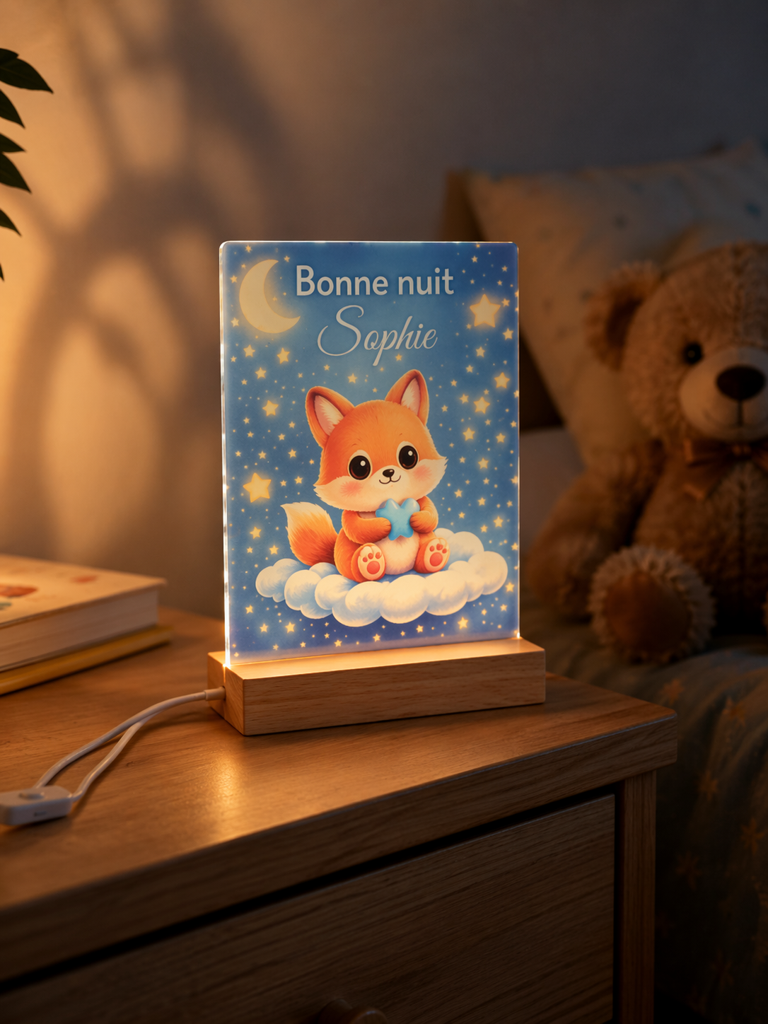 Veilleuse bébé personnalisée avec prénom
