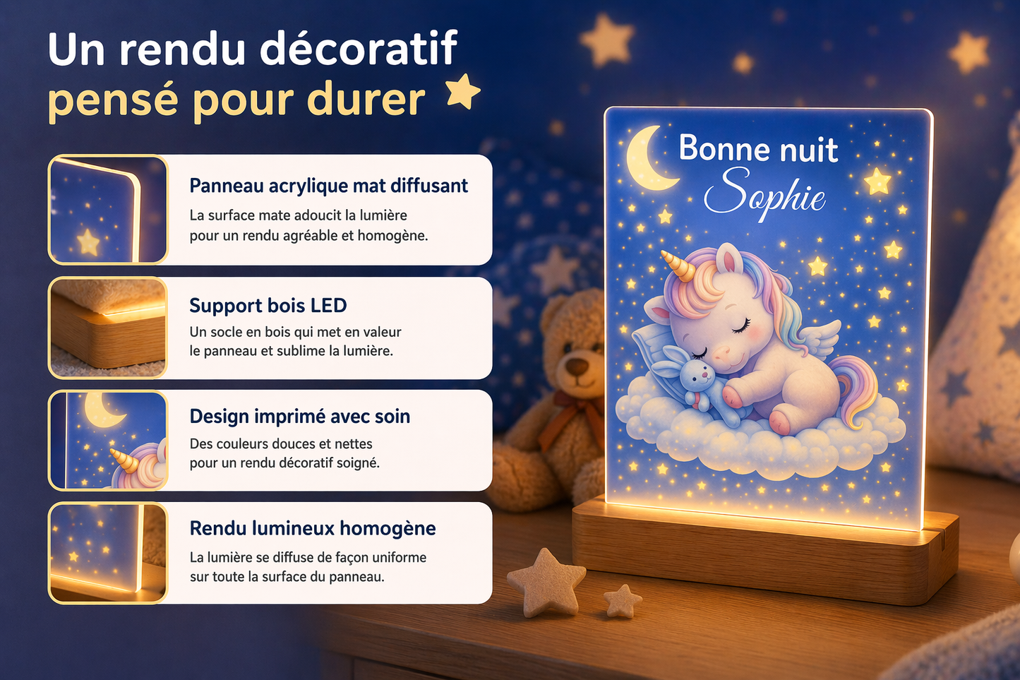 Veilleuse bébé personnalisée avec prénom