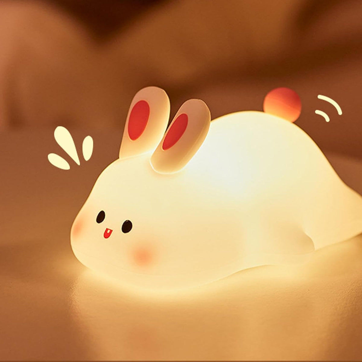Veilleuse silicone souple Lapin – lumière douce tactile