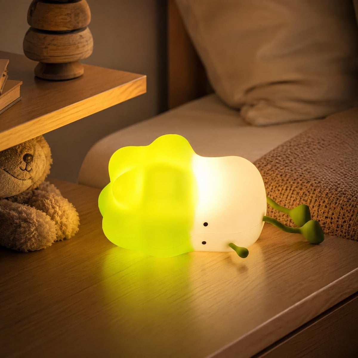 Veilleuse silicone souple Chou tout doux – lumière douce tactile