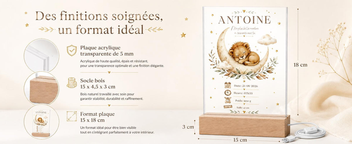 Veilleuse Lion – emballage cadeau naissance