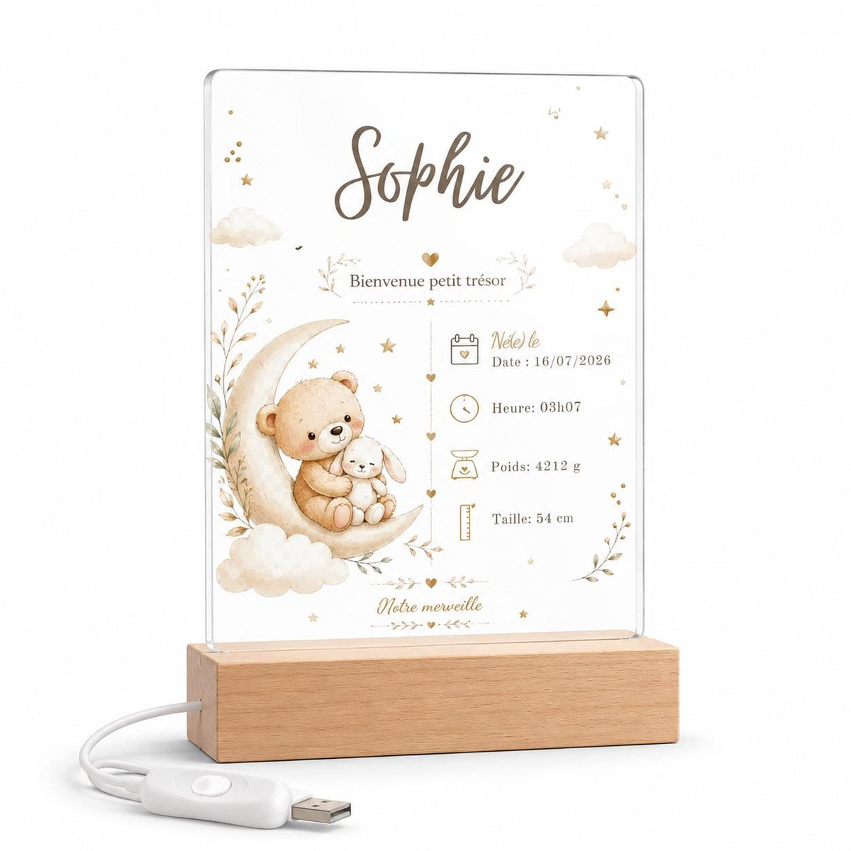Veilleuse Ourson – comment personnaliser