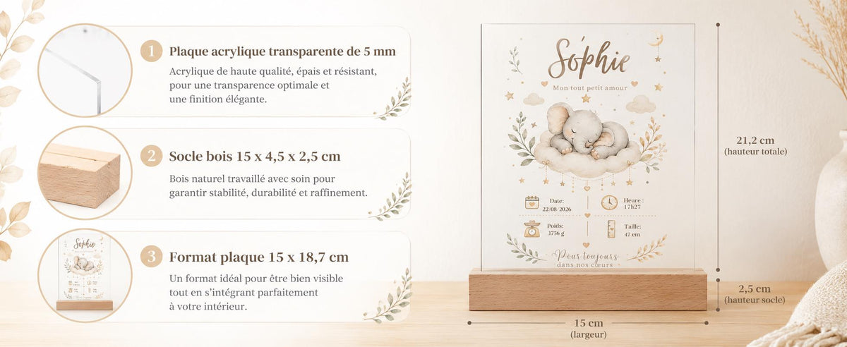 Veilleuse Éléphant – emballage cadeau naissance