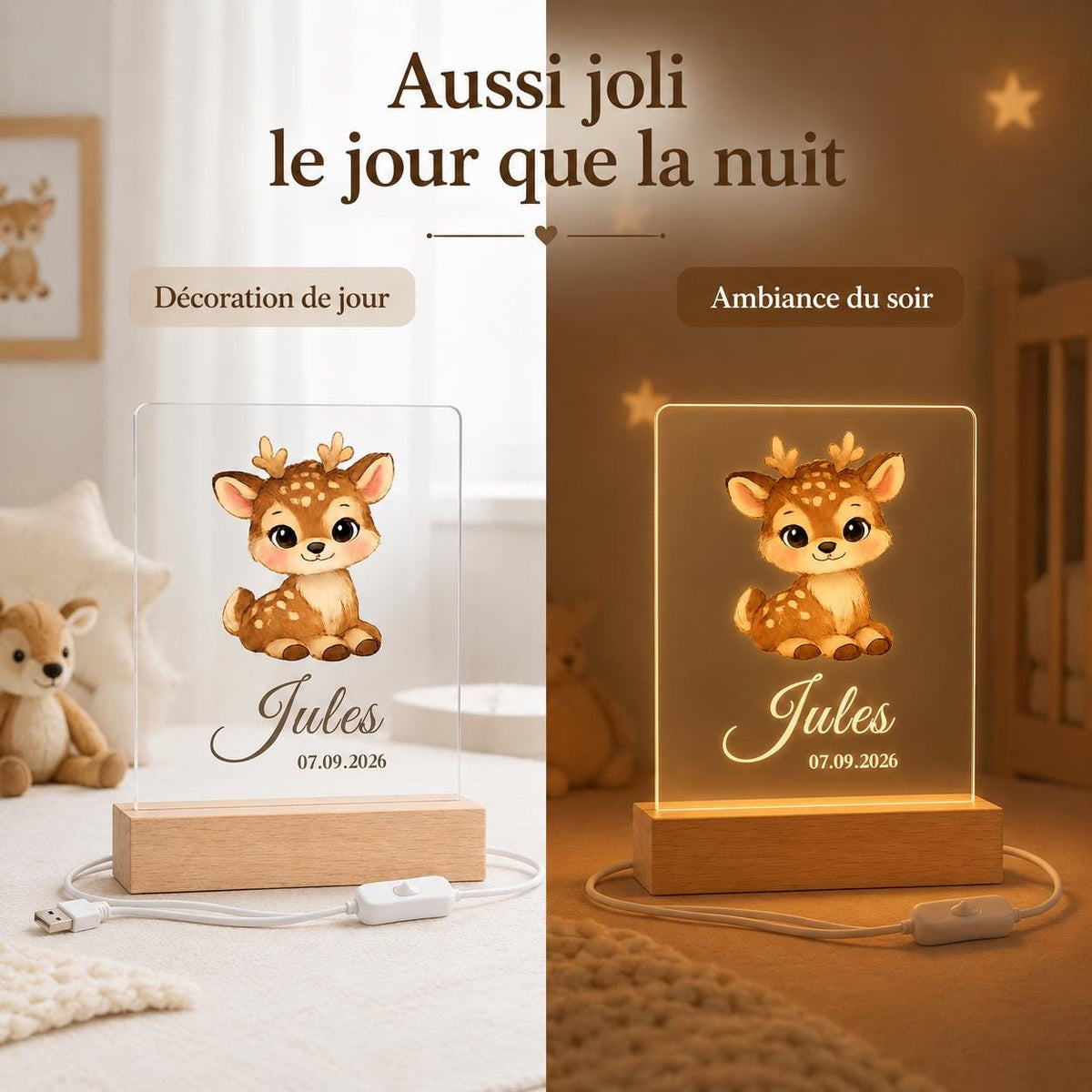 Veilleuse Faon dans une chambre de bébé – lumière douce