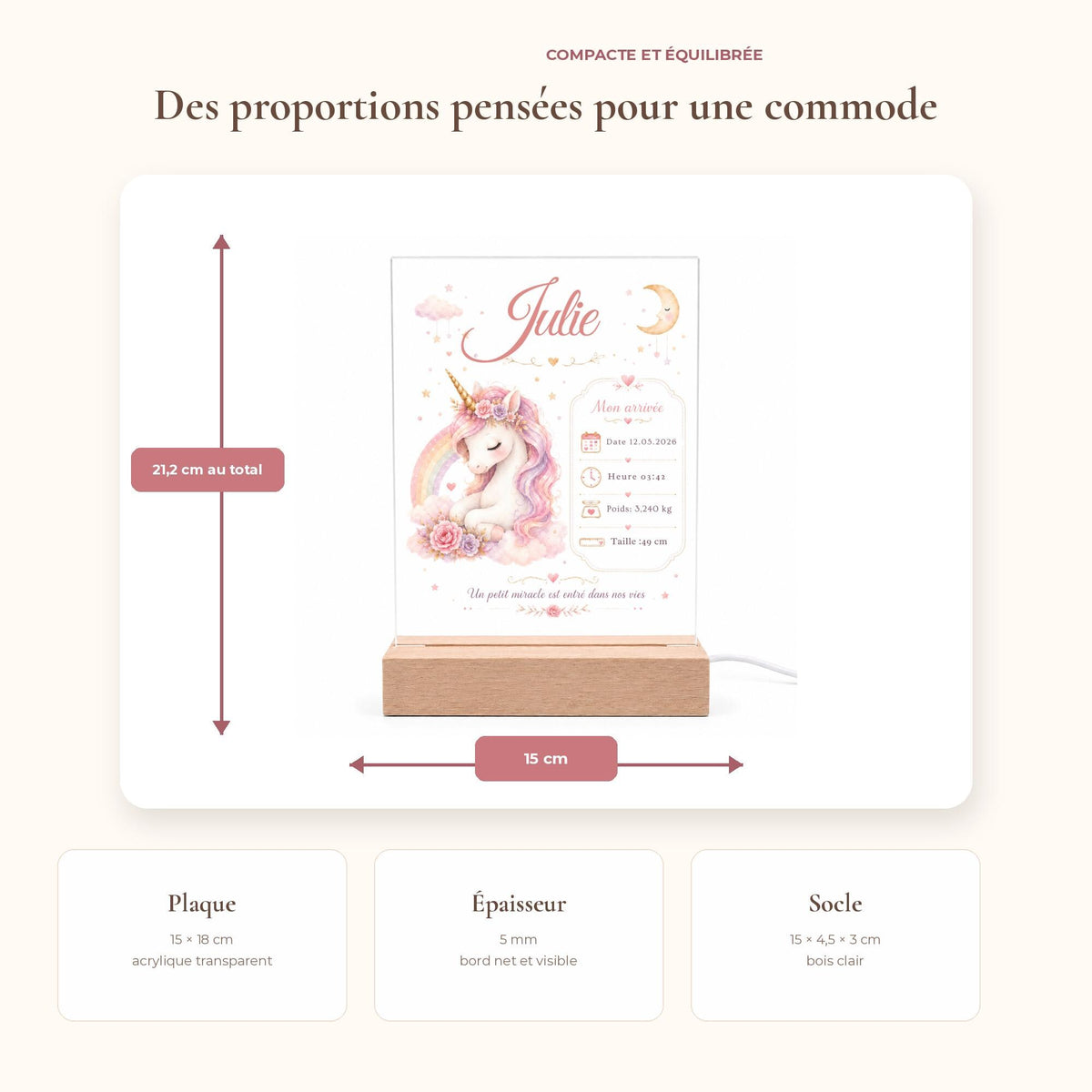 Veilleuse Licorne – idée cadeau naissance fille